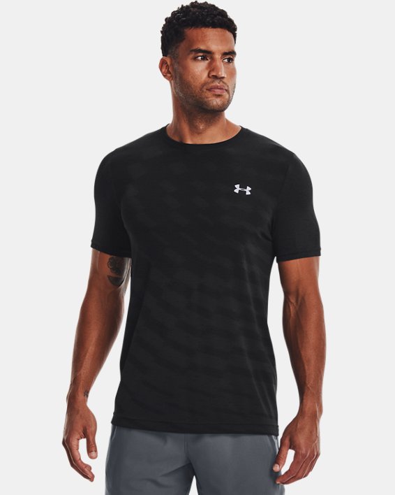 Men's UA Seamless Radial Short Sleeve, Black, pdpMainDesktop image number 0